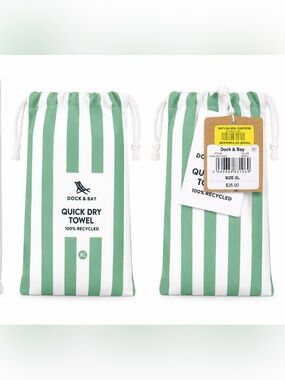 Dock and Bay XL Quick Dry Towel - Green Stripe NWT